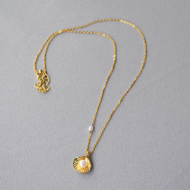 珍珠貝殼黃銅金色寶藏項鍊 GOLDEN TREASURE