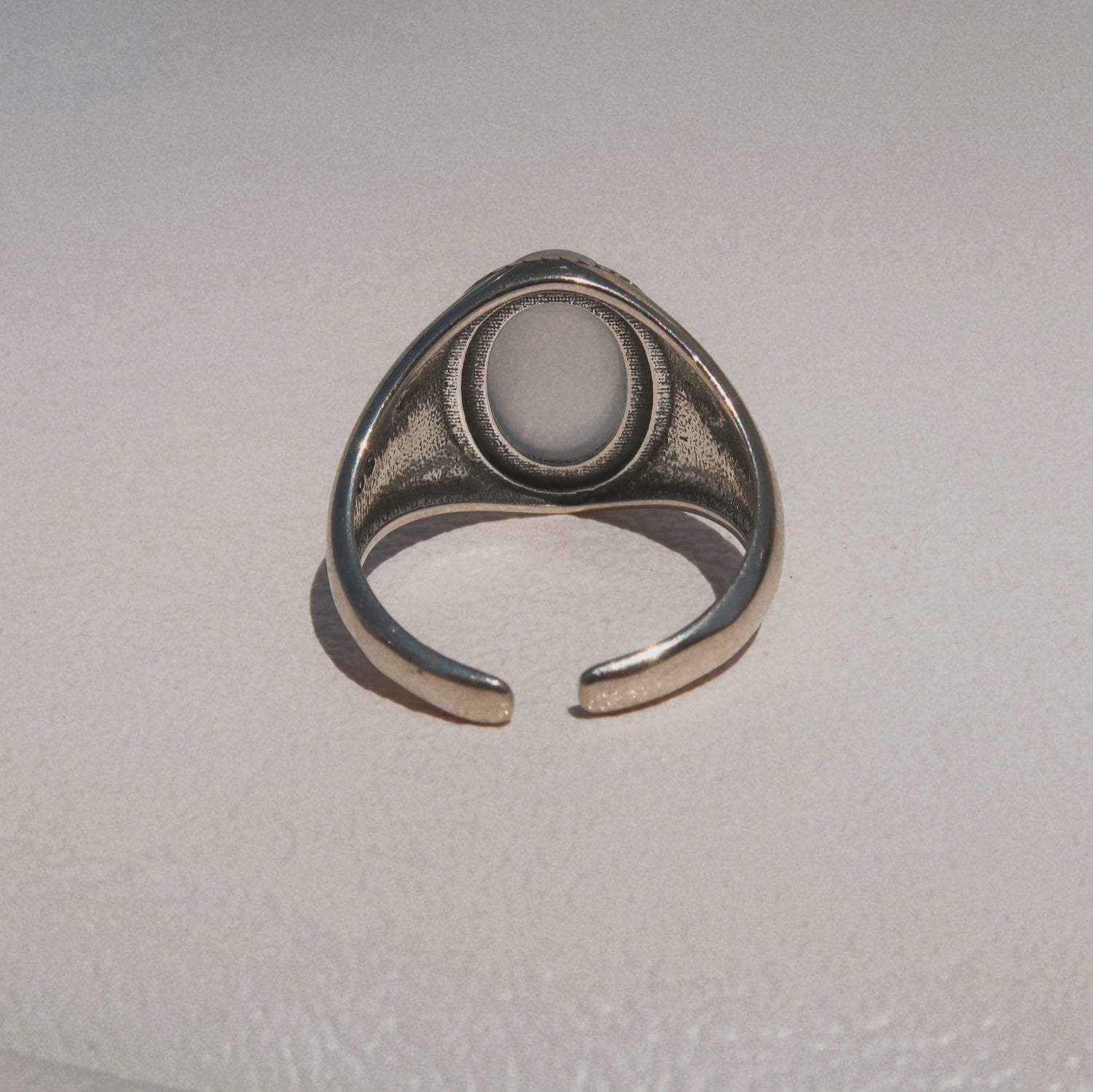 個性粗獷白瑪瑙石戒指 Silver Agate Ring